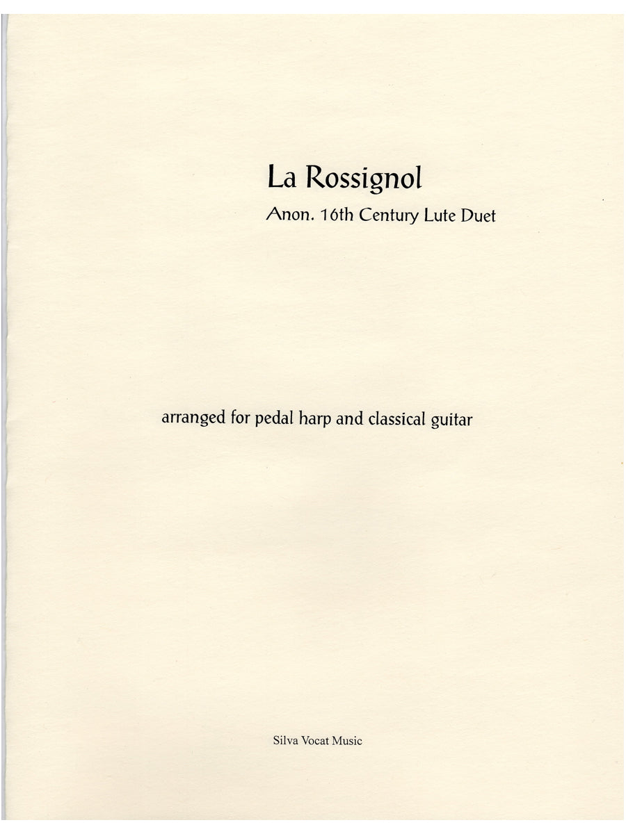 Anon.: La Rossignol, arranged for Harp & Classical Guitar, sheet music image 0
