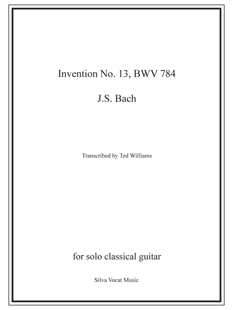 Bach, J.S.: Invention No. 13, BWV 784, sheet music image 0